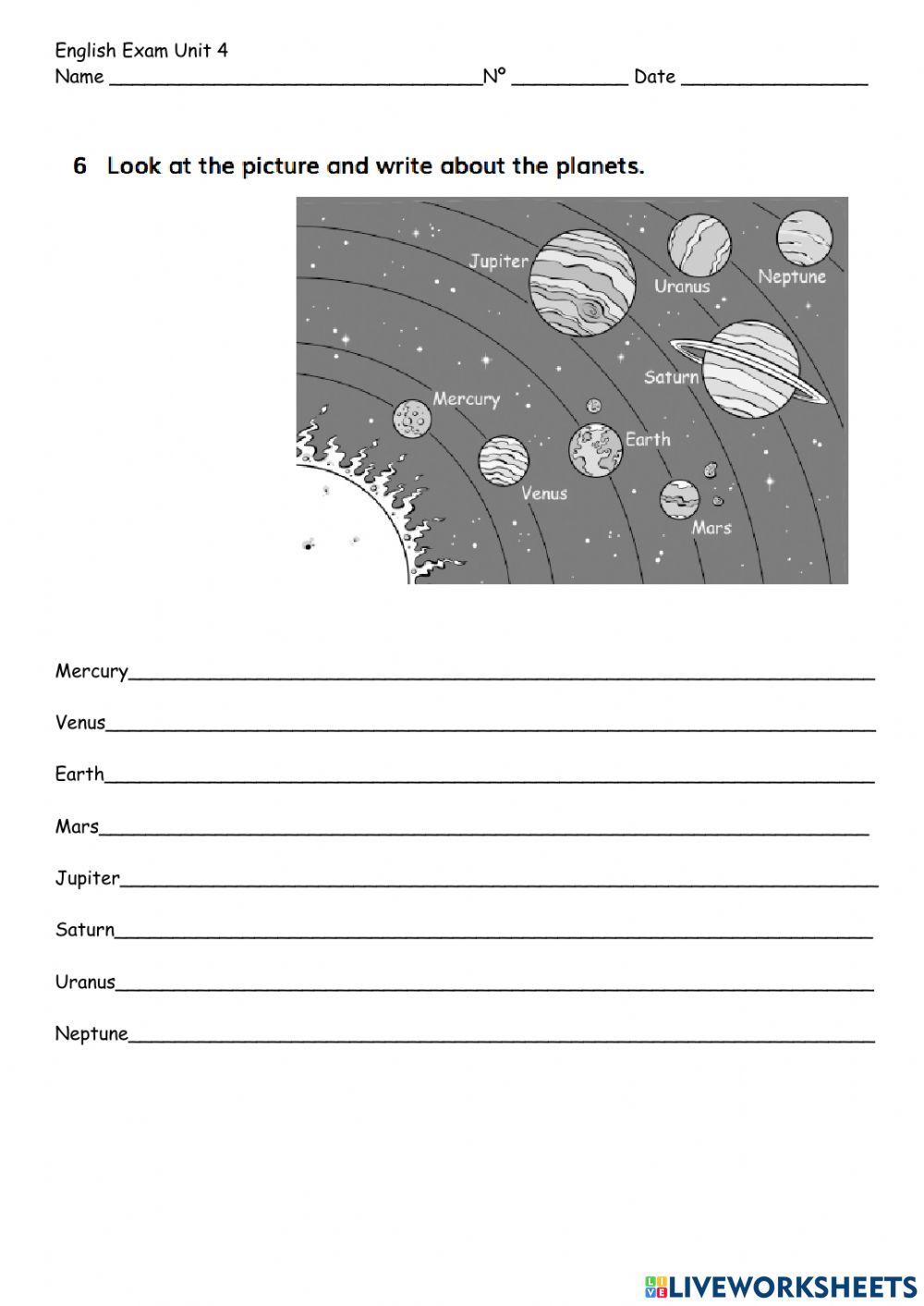 Unit 4 AcNS: Planets Test