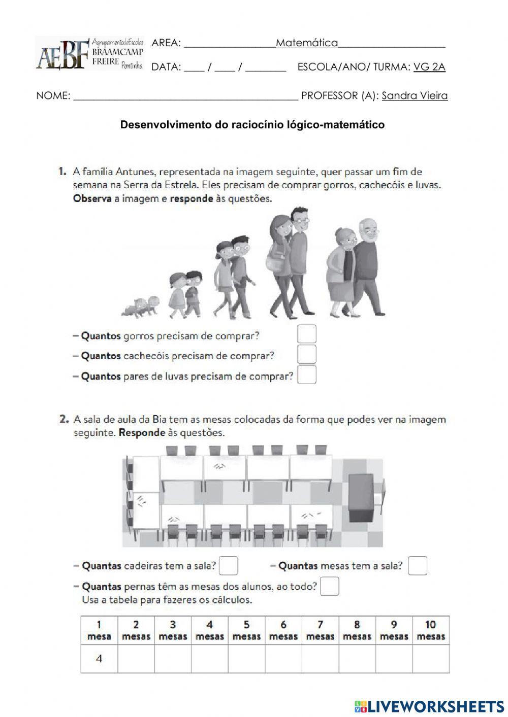 Desenvolvimento do raciocínio lógico-matemático
