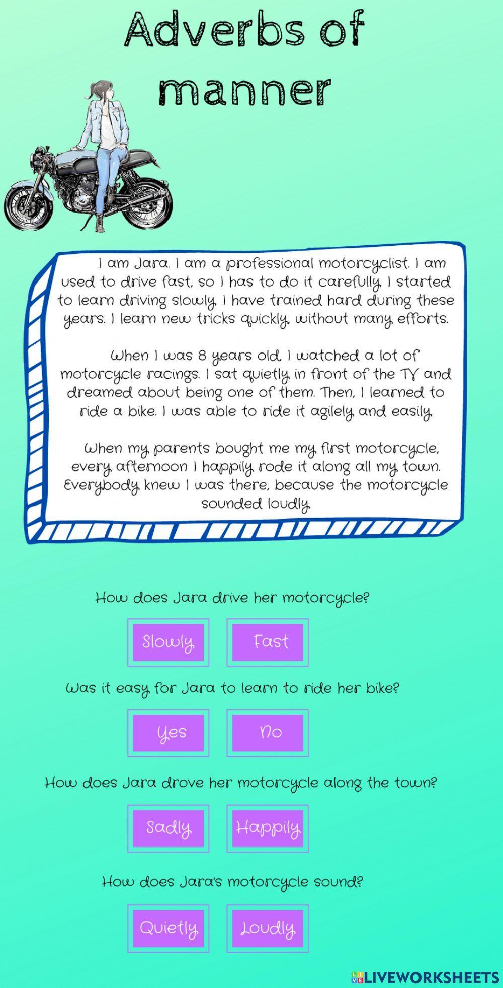 Adverbs of manner reading