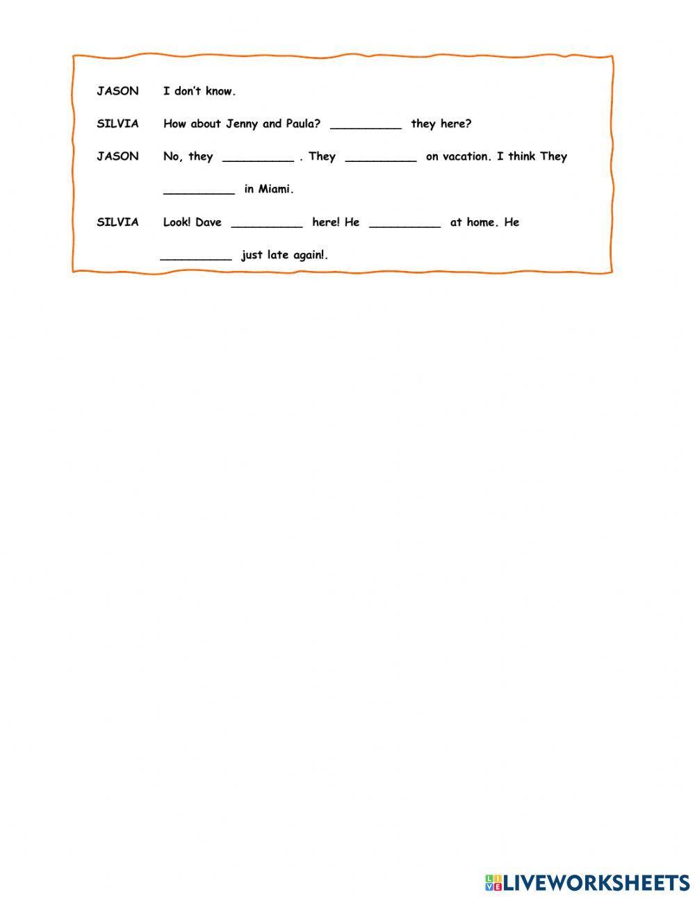 Verb to be - present