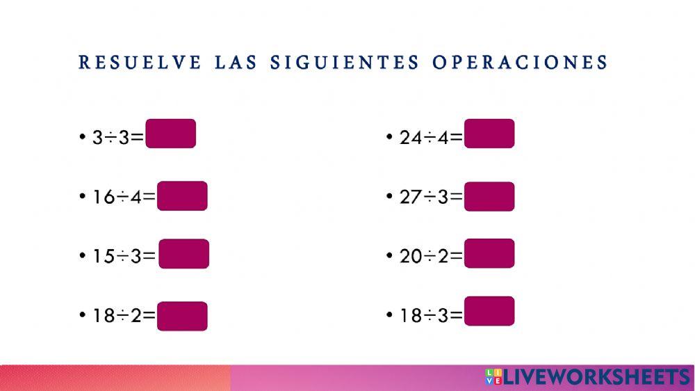 Operaciones matematicas