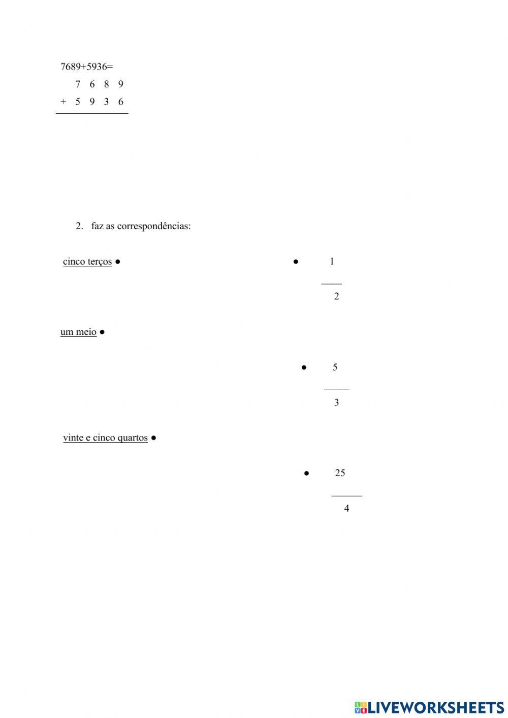 Teste de matemática