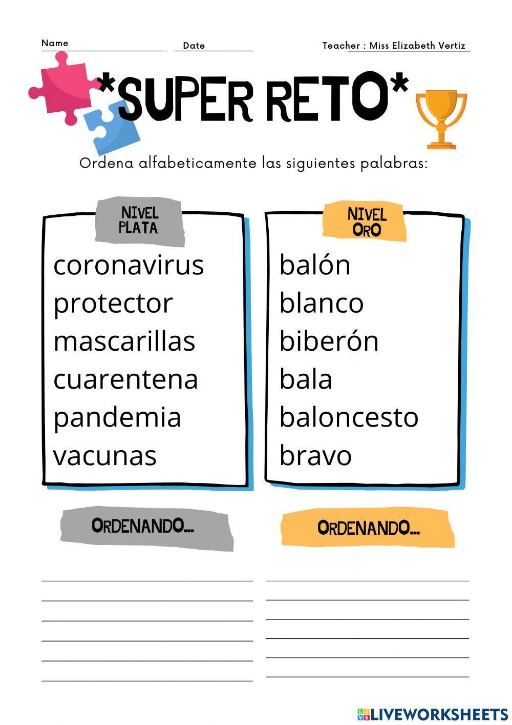 Ordenar alfabeticamente