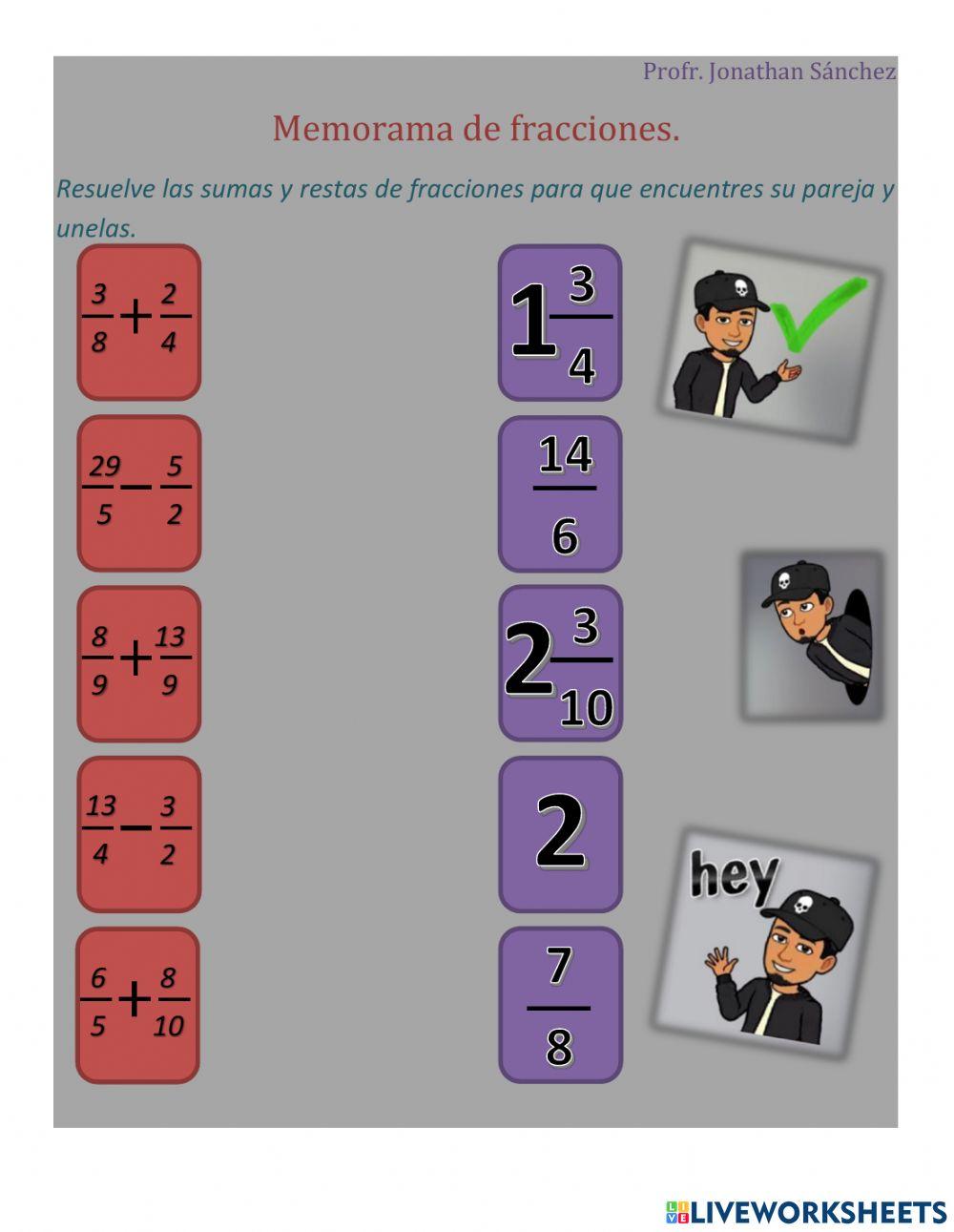 Memorama de fracciones