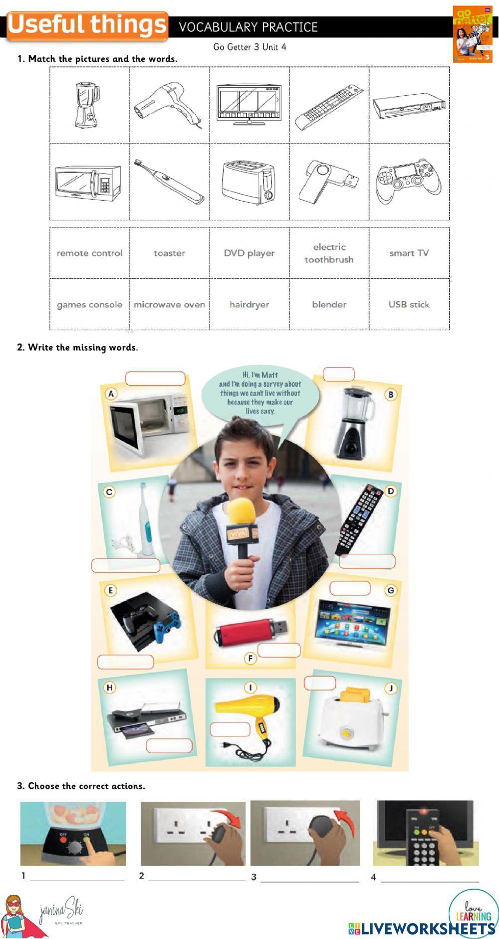 Vocabulary Practice Go Getter 3 Unit 4