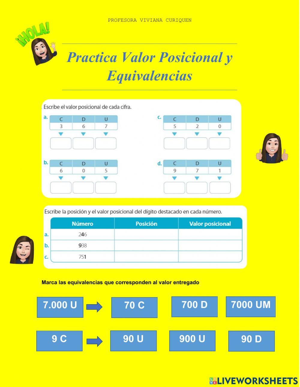 Guía Valor posicional y Equivalencias