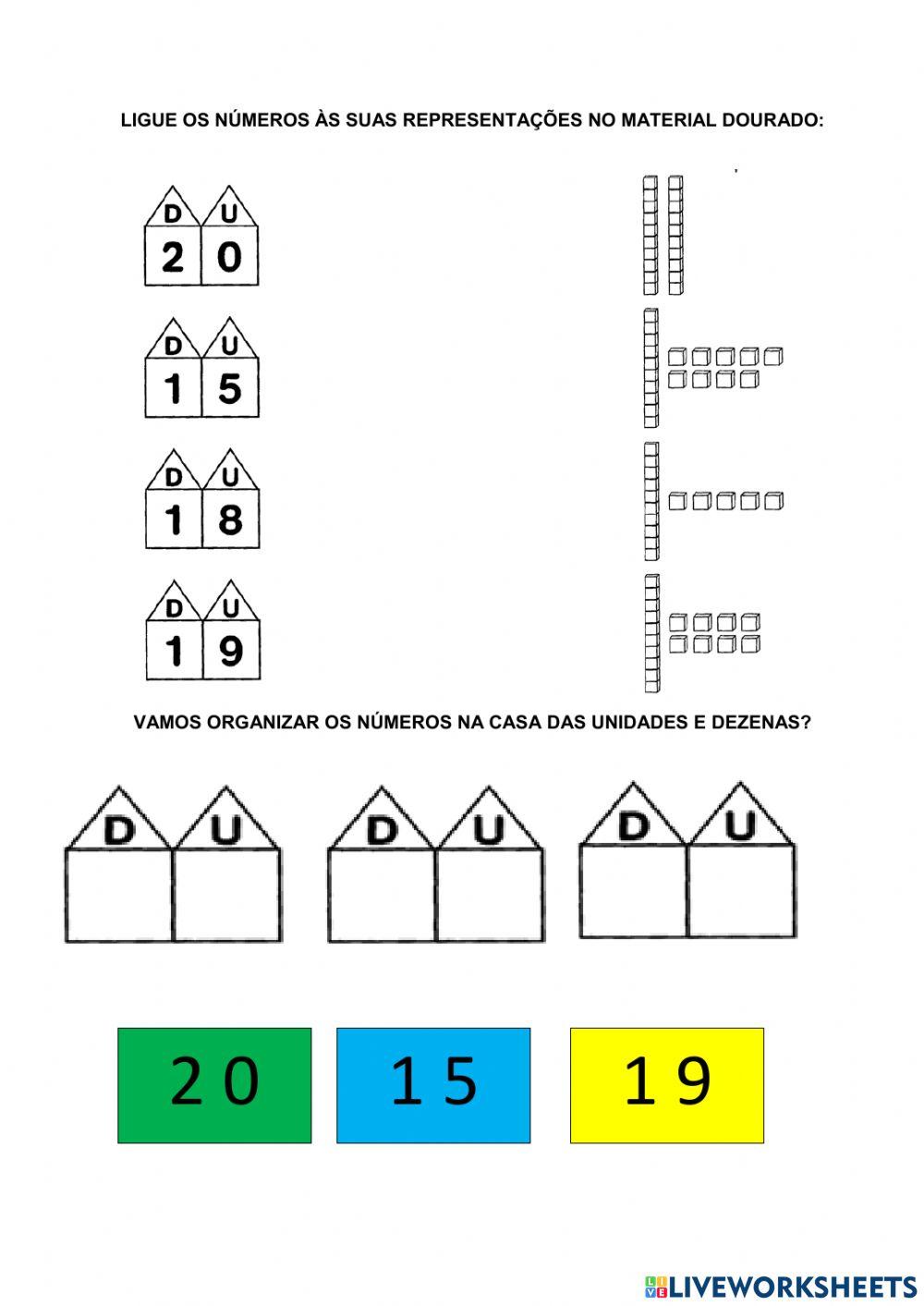 Atividades letra P e unidades e dezenas