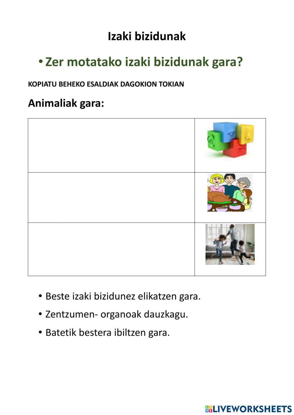 Izaki bizidunak -Gizakiok1