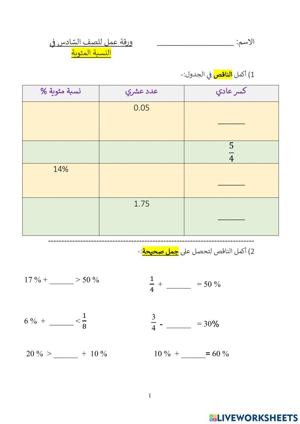 نسبة مئوية