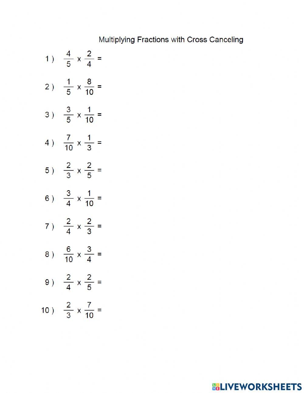 Multiplying Fractions By Proper Fractions
