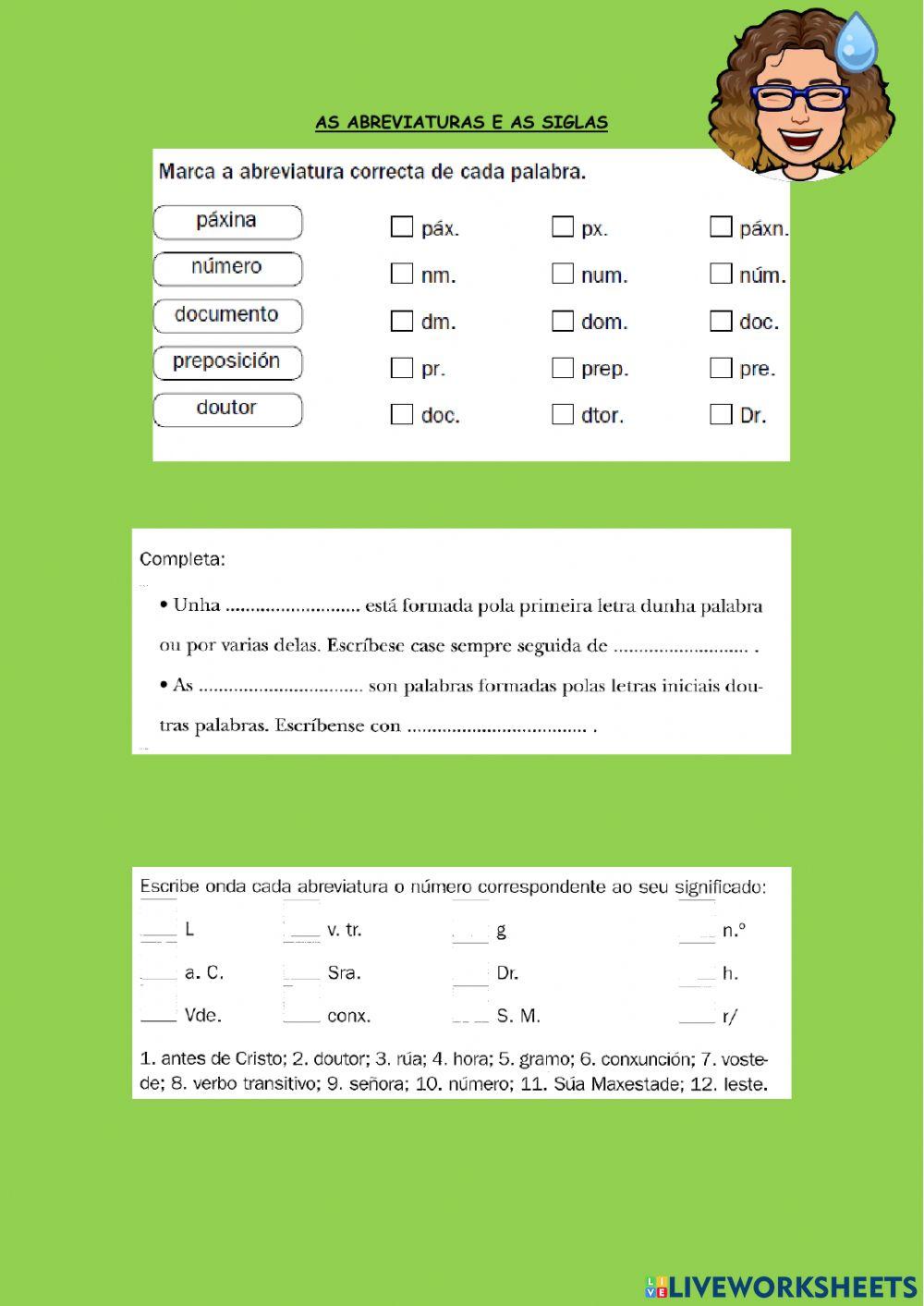 Siglas e abreviaturas
