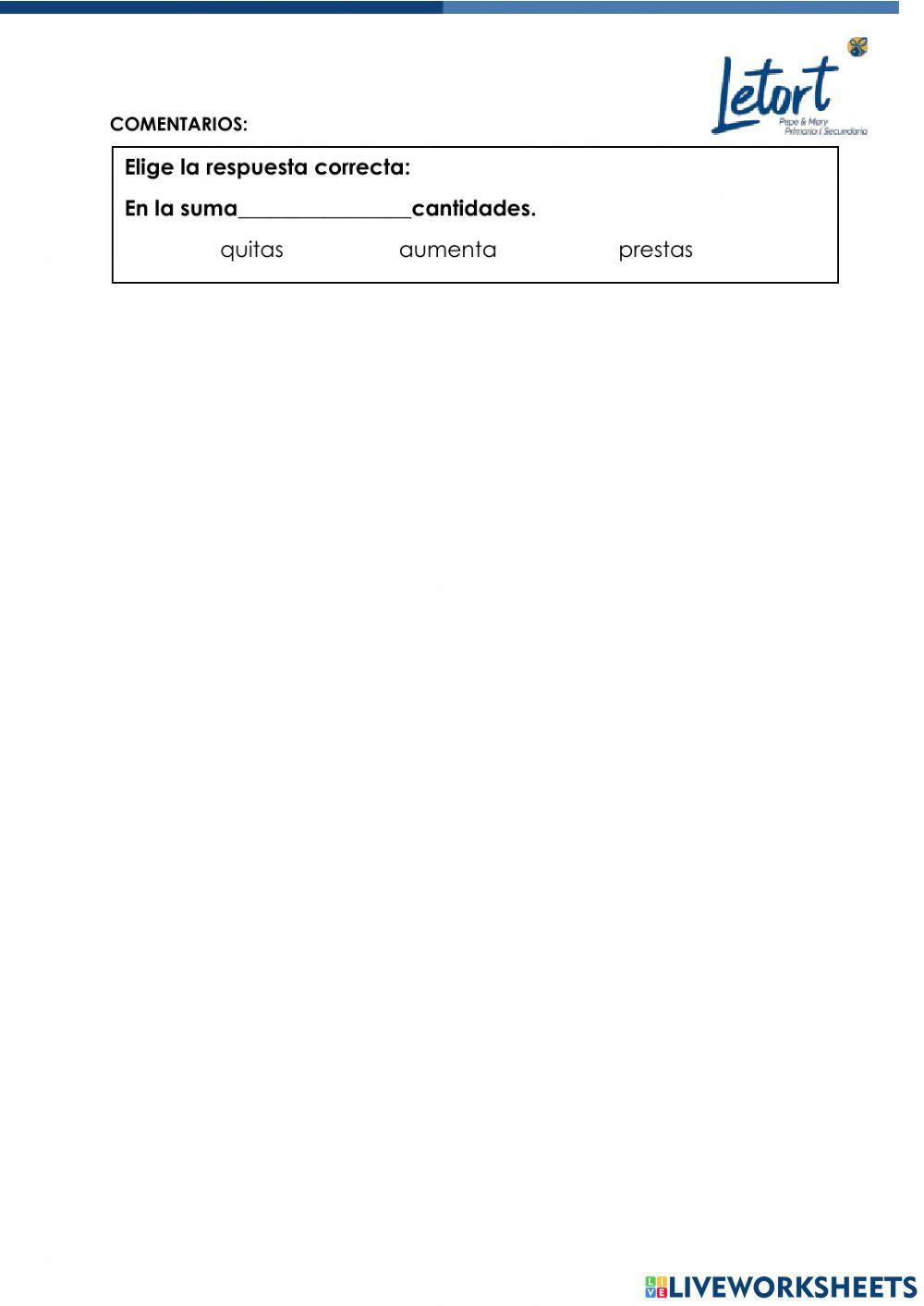 Sumas verticales 1 cifra