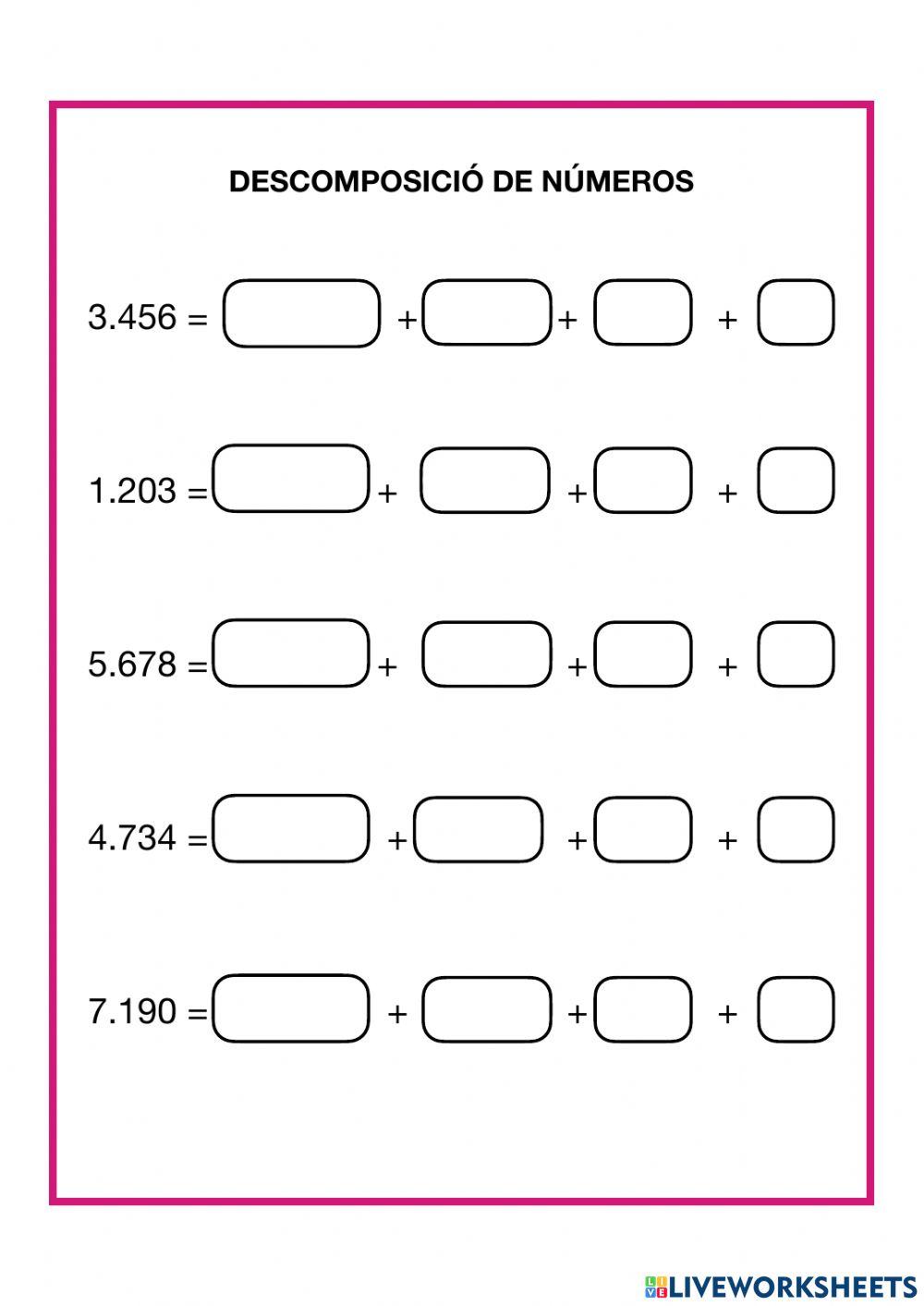 Descomposició de números