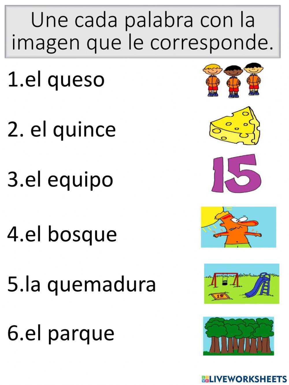 Vocabulario con que qui