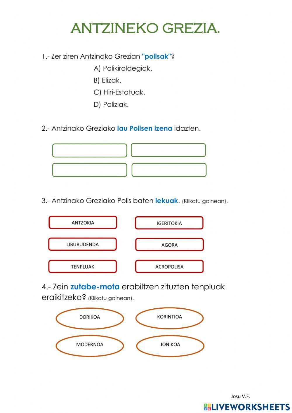 AINTZINAKO GREZIA. AINTZINAKO GREZIA.