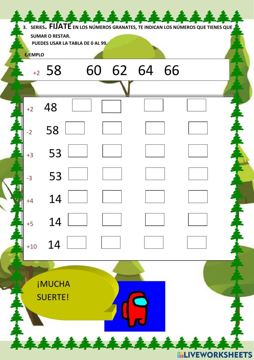 Sumas, resta y series