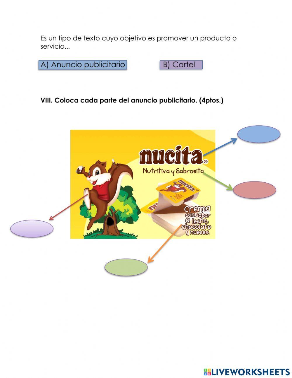 Examen de español 2do trimestre