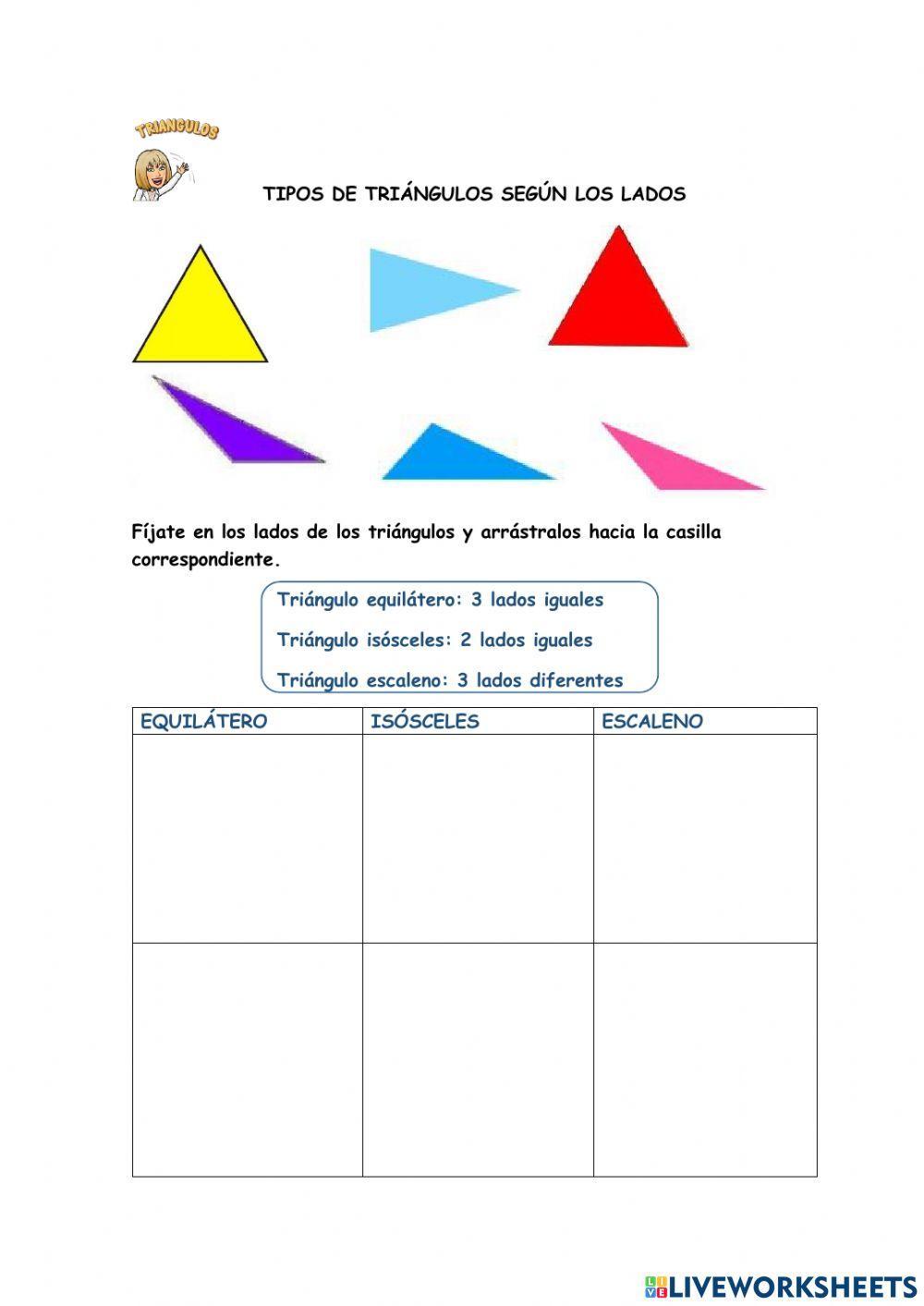 Tipos de triángulos según lados