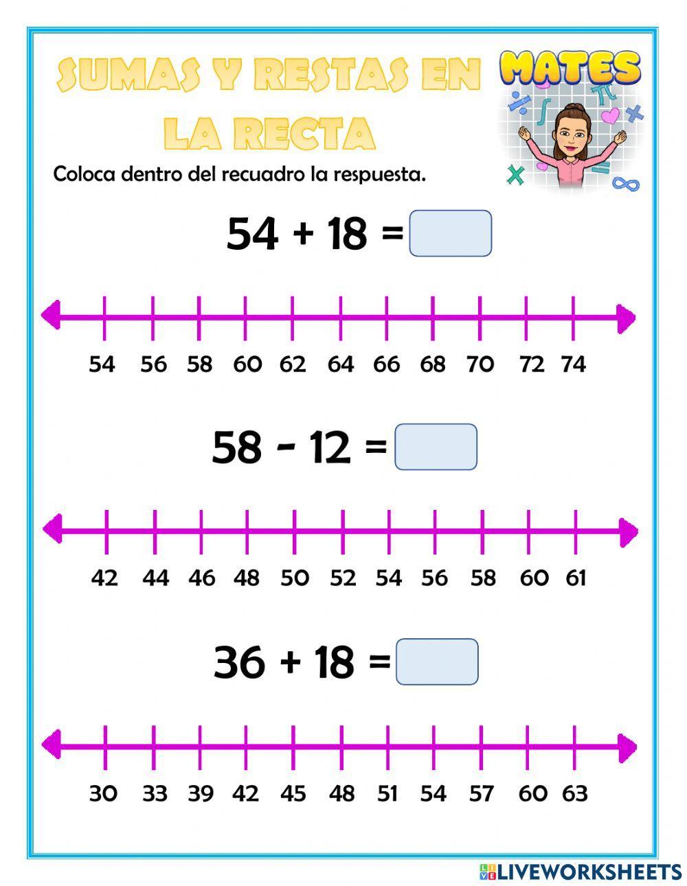 Sumas y restas con recta numérica