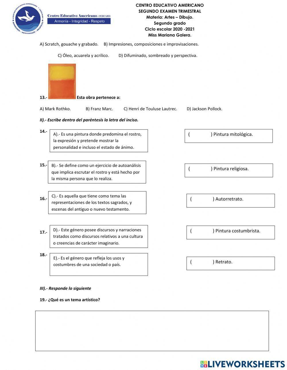 Segundo examen trimestal