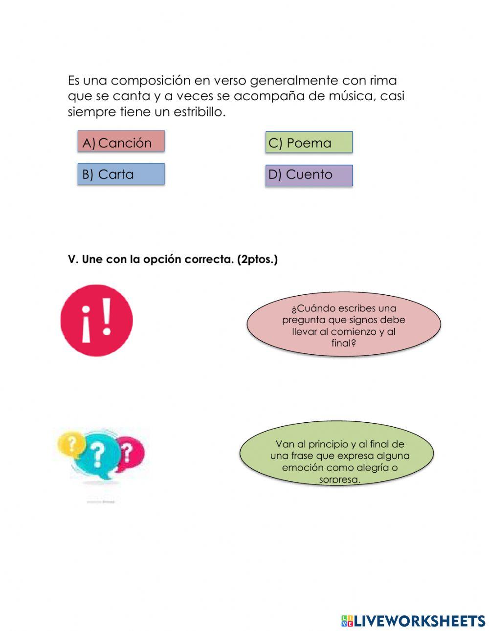 Examen español 2do trimestre