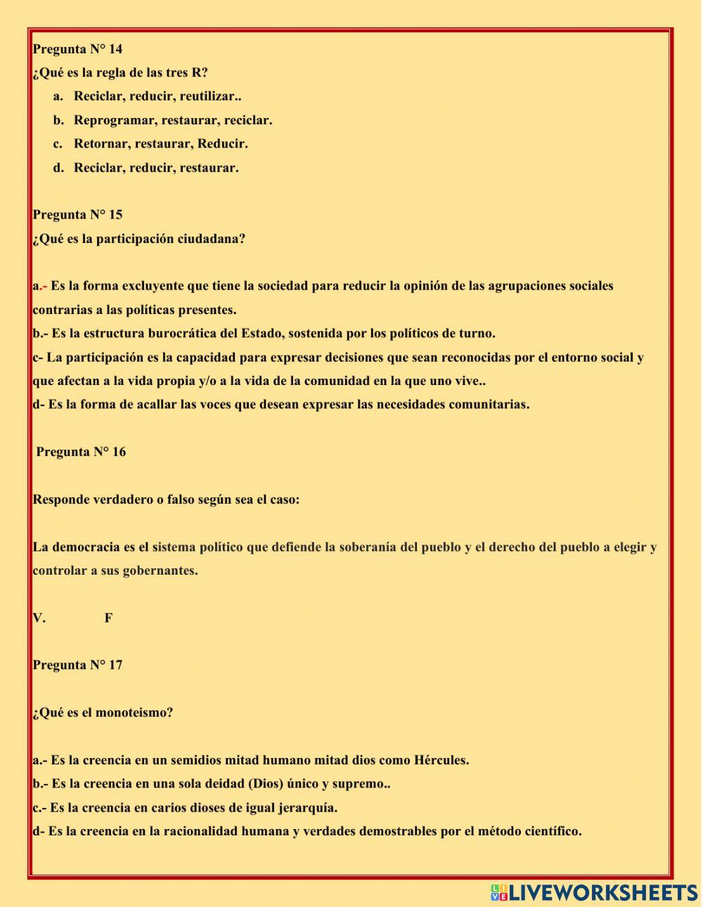 Repaso quimestral de estudios sociales