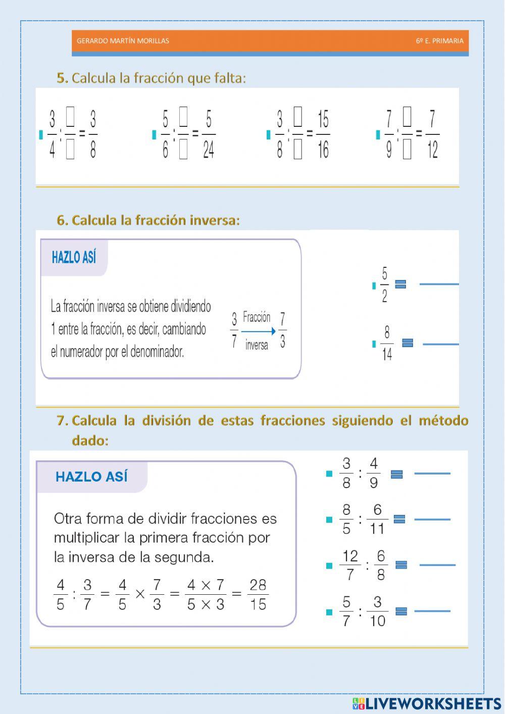 Cálculo y operaciones. Ficha 10.