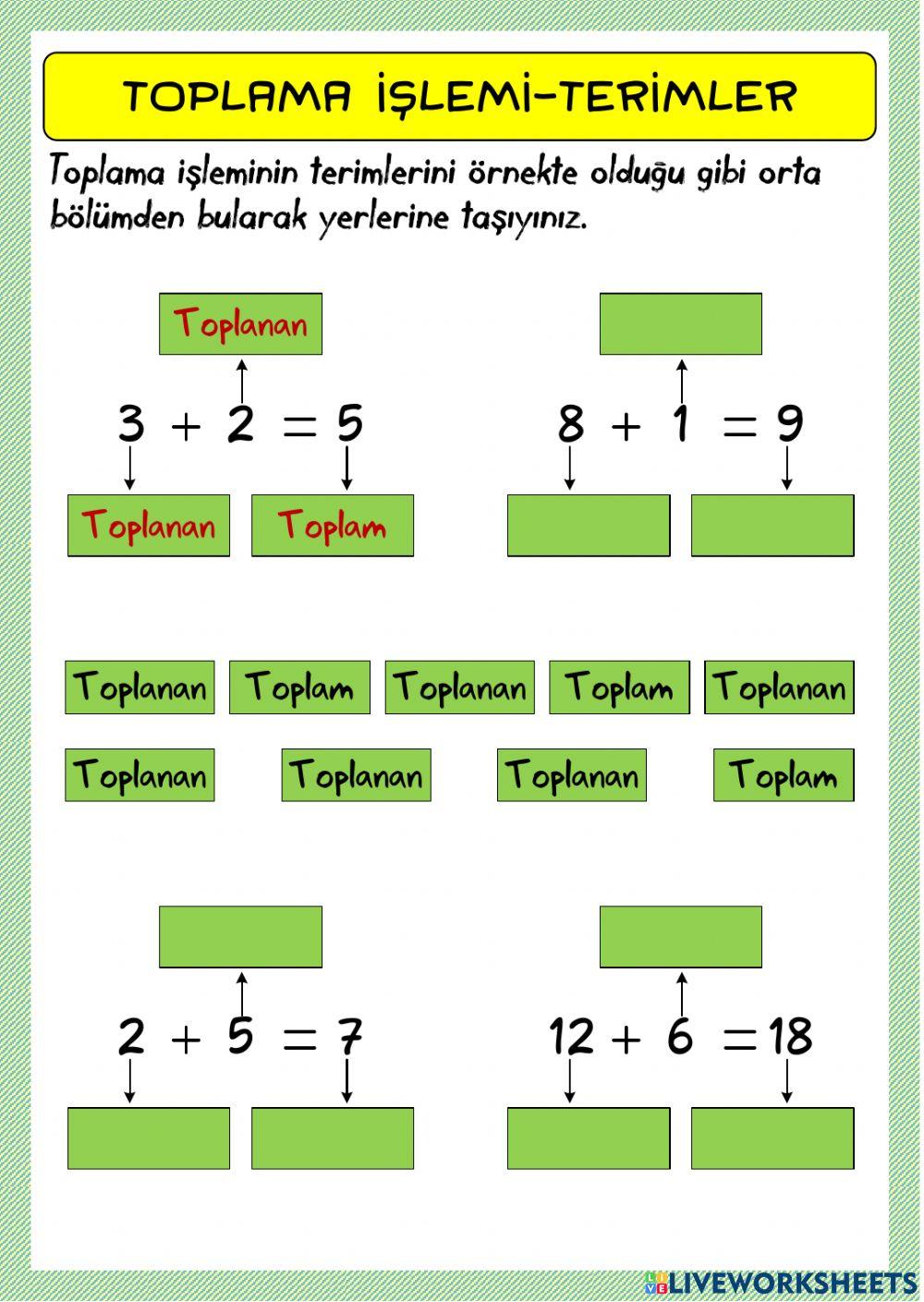 Toplama İşlemi-Terimler-2