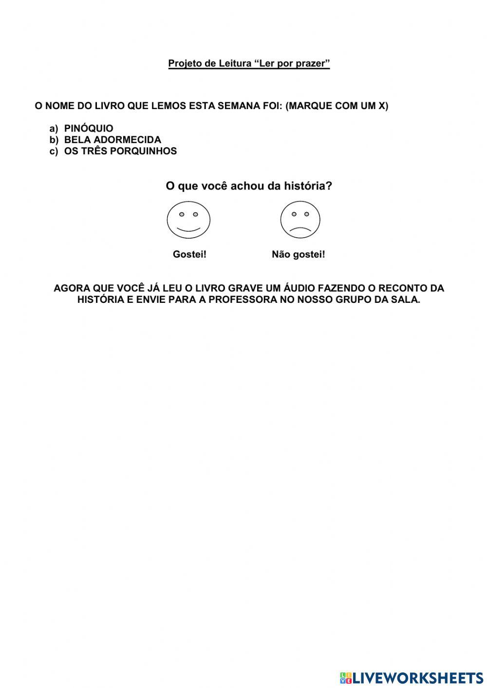 Atividades Pinóquio