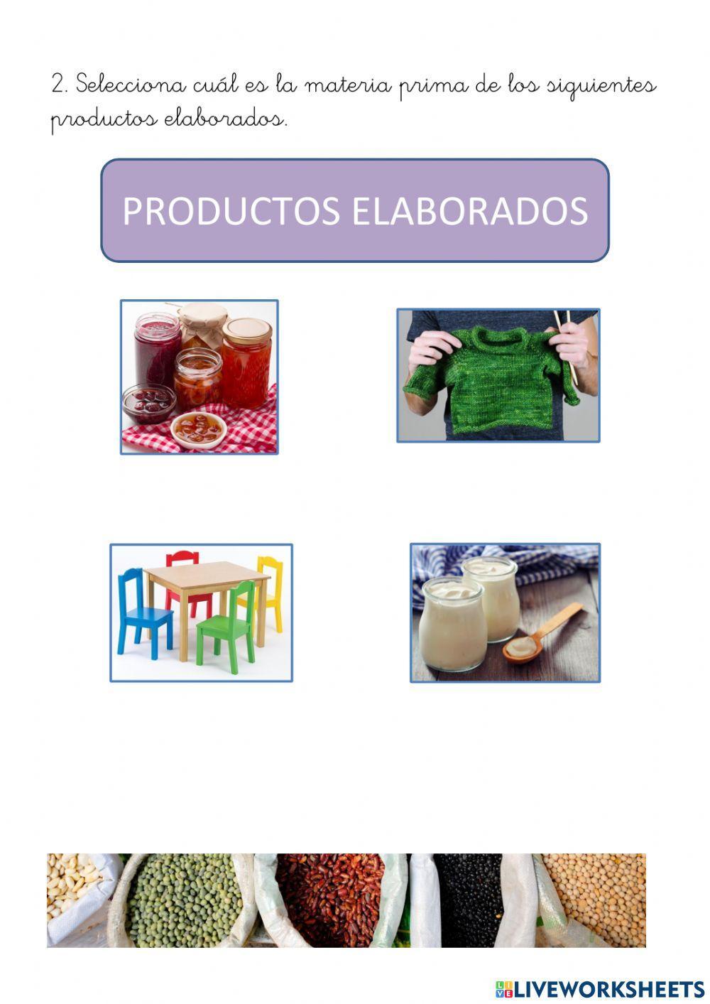 Materias primas y productos elaborados