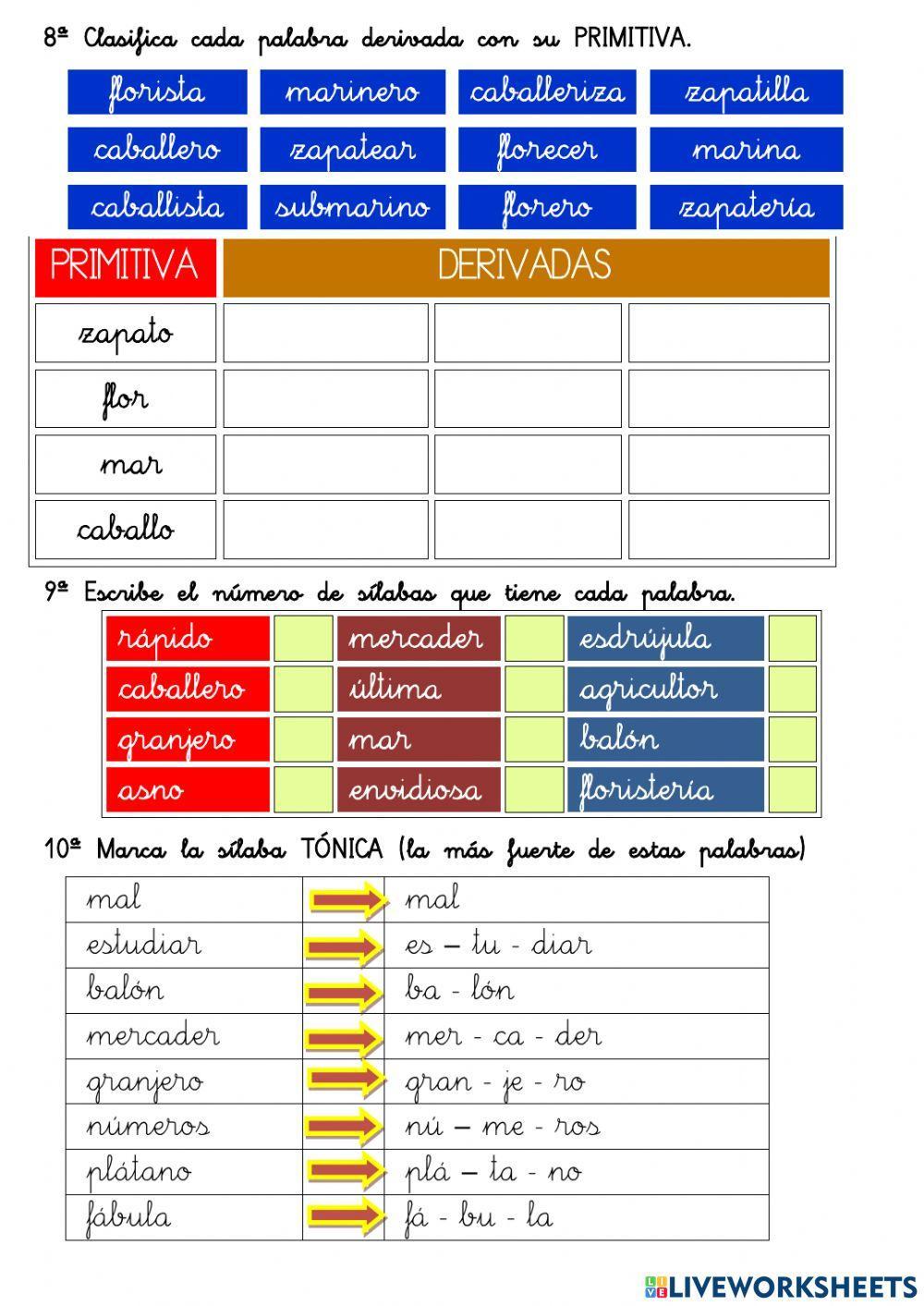 Comprensión Lectora 3º EP 13- fábulas tildes adjetivos