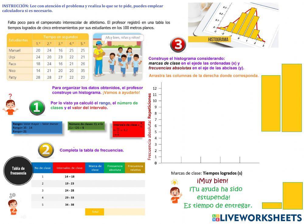 Construcción de Histogramas y Tablas de Frecuencias. Matemáticas 2.