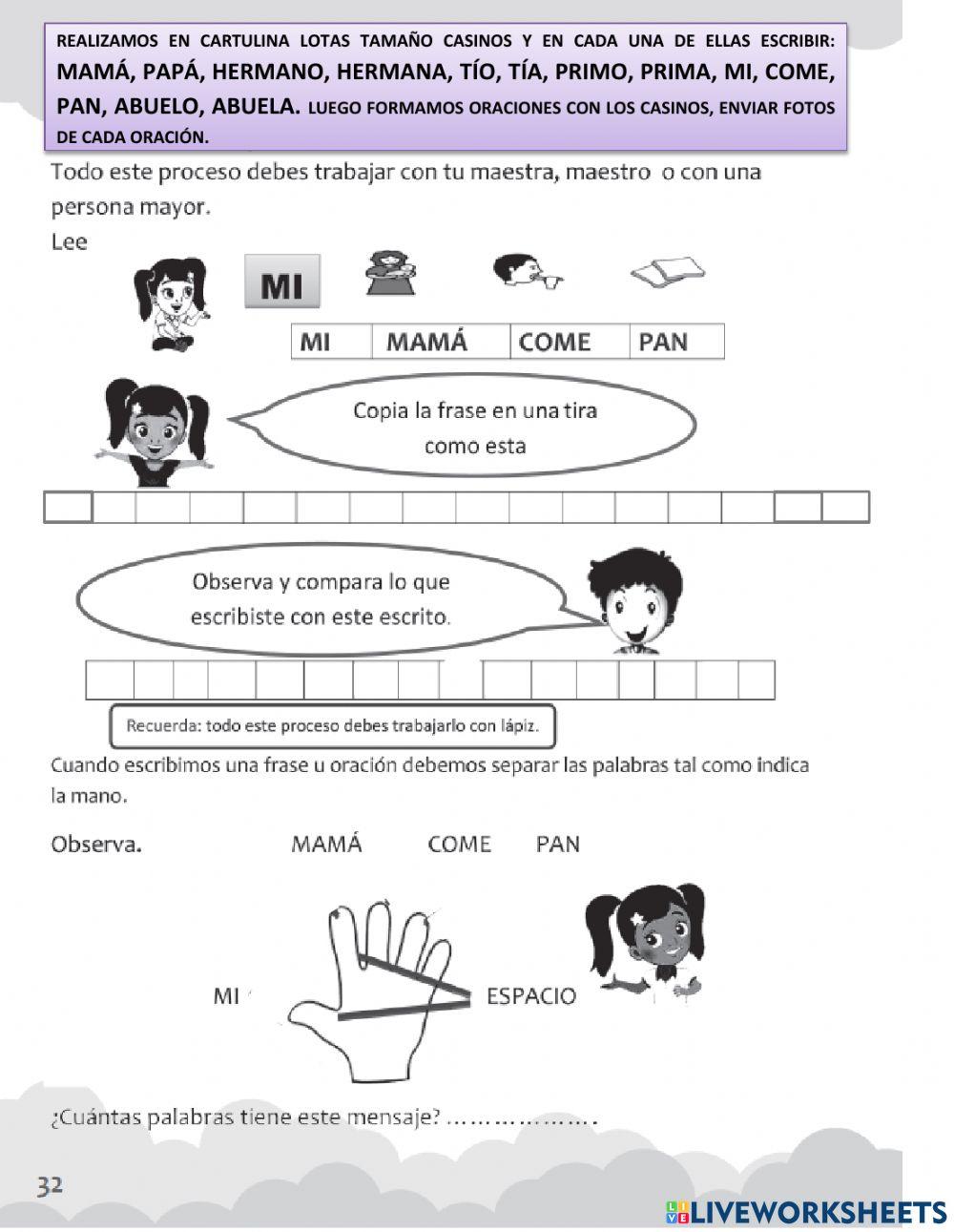 Formando oraciones con miembros de mi familia