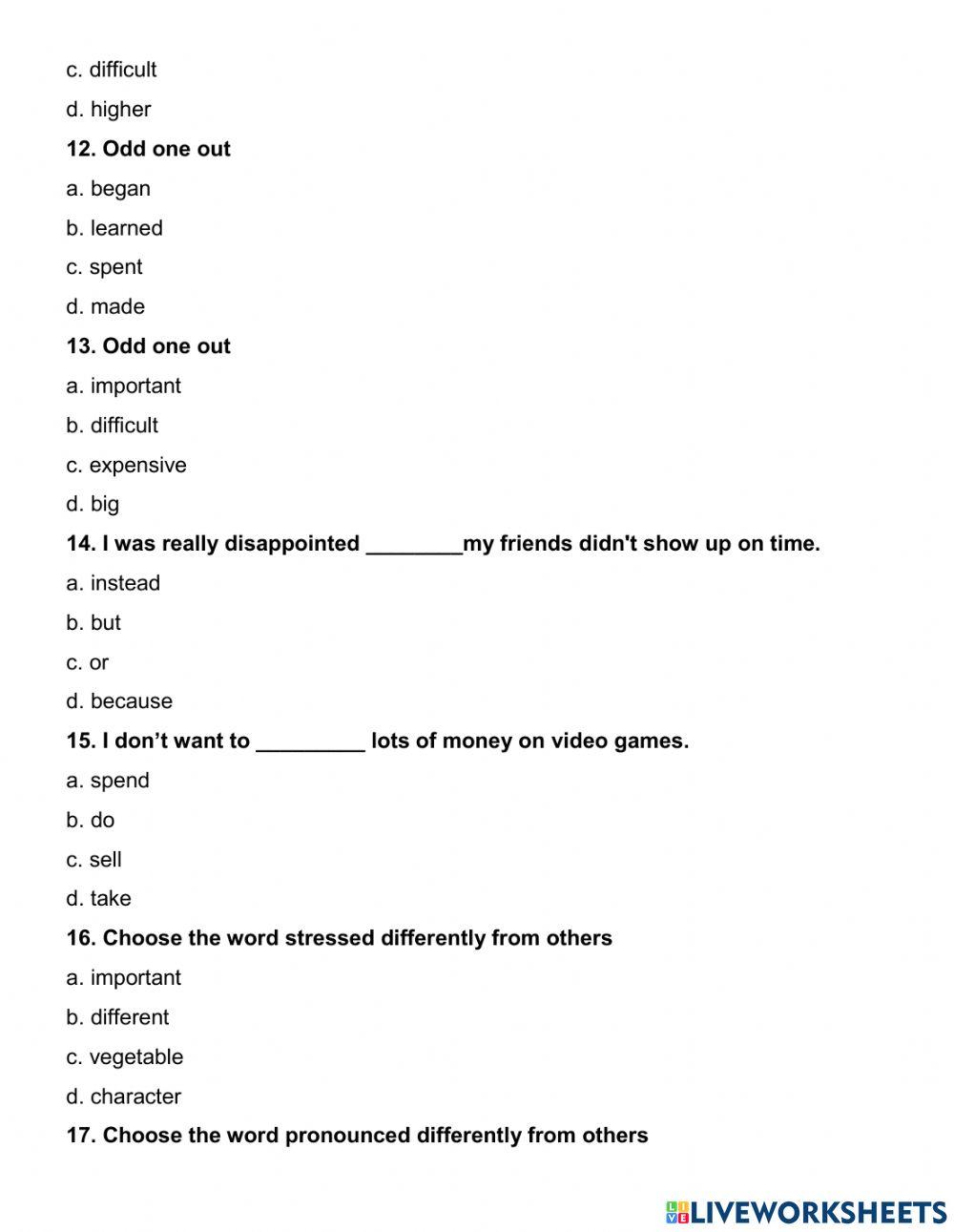 Test for For Grade 4