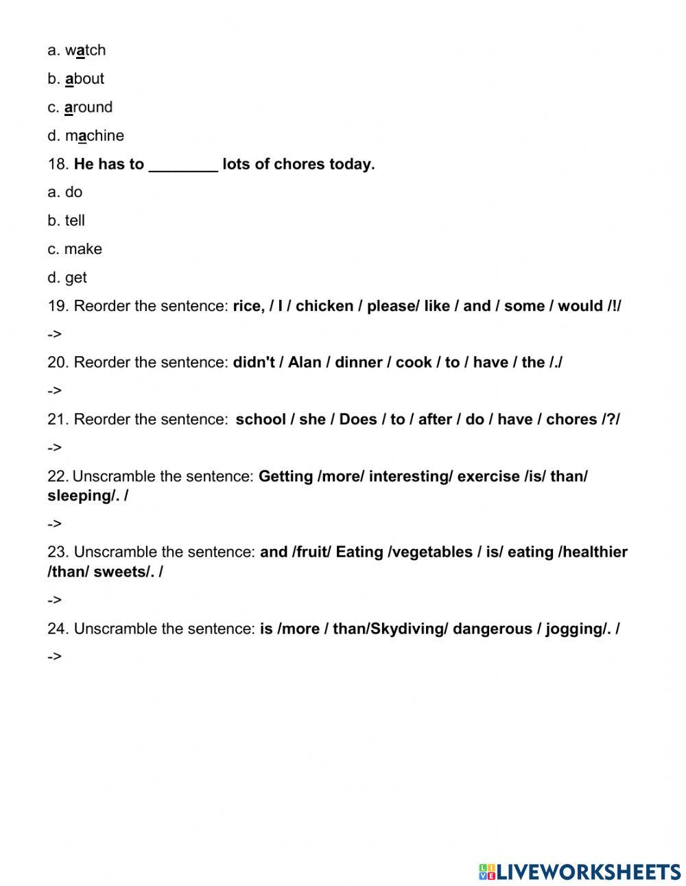 Test for For Grade 4