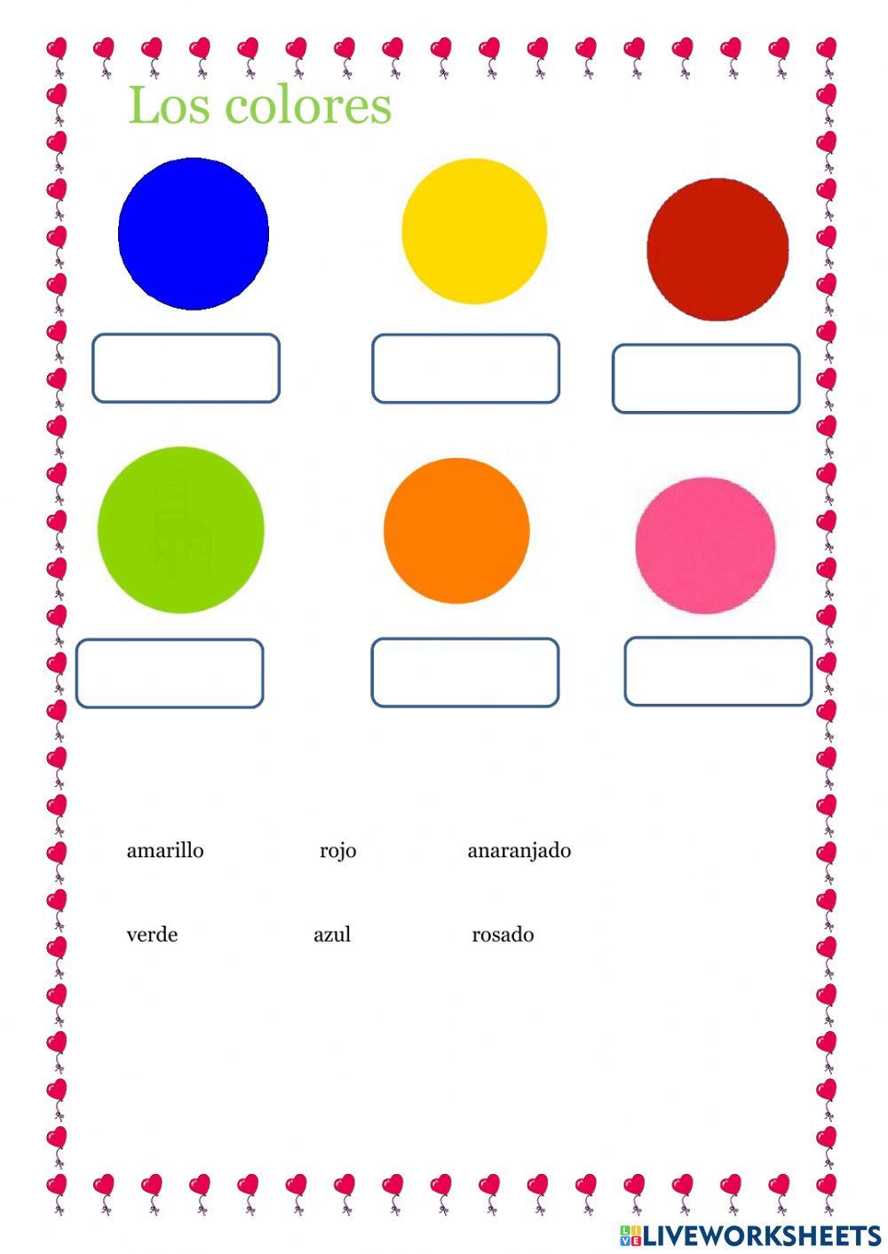 Los colores online pdf worksheet Live Worksheets