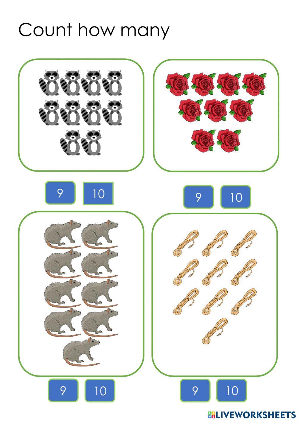 Count how many 9 or 10