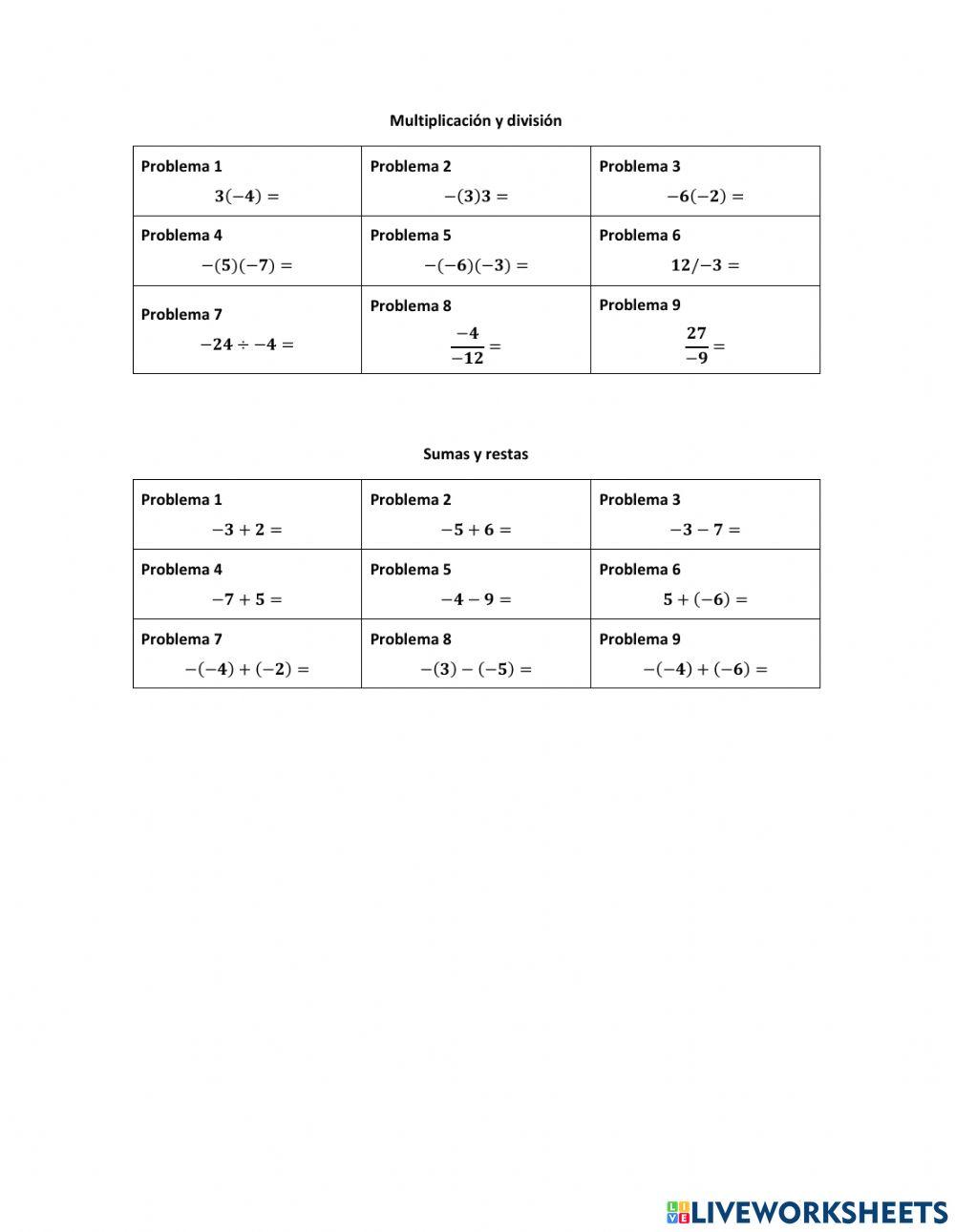 Operaciones básicas