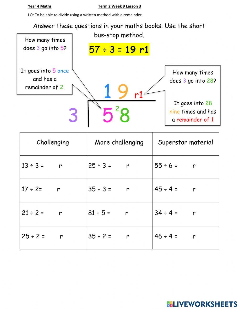 DIS Maths week 9 Lesson 3 (Foundation)