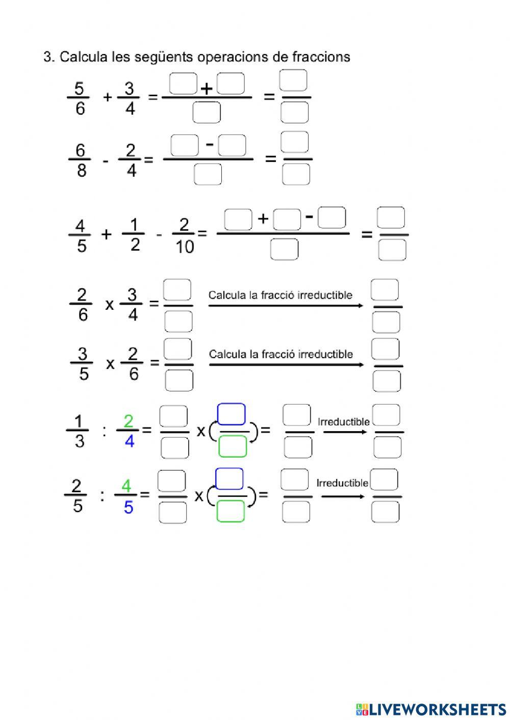 Operacions amb fraccions