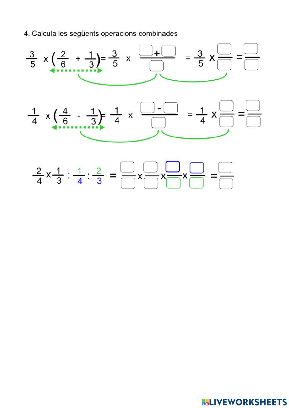 Operacions amb fraccions