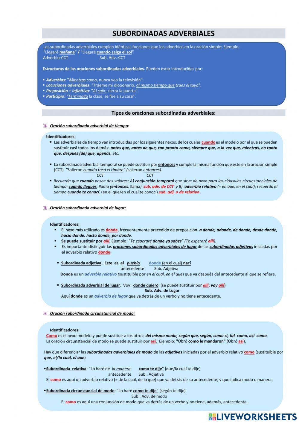 Subordinadas adverbiales