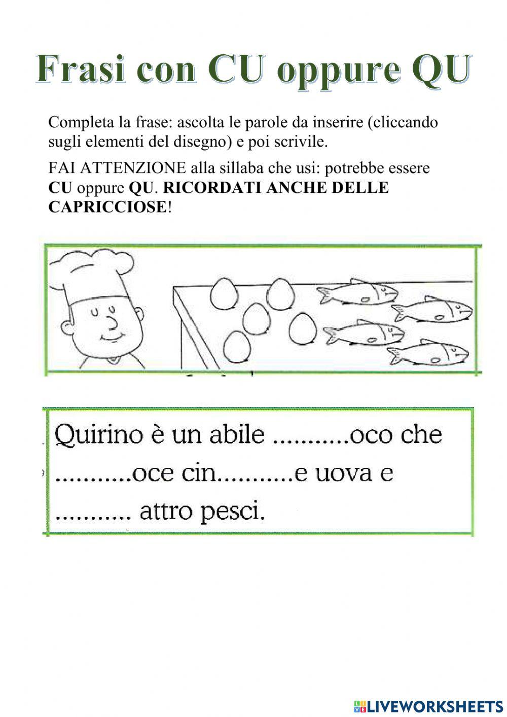 FRASI CON CU oppure QU