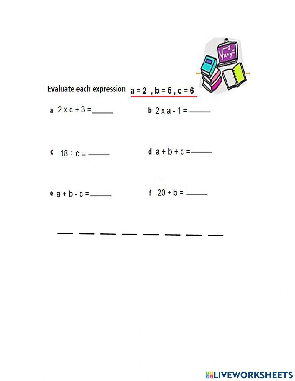 Write Expressions and Evaluate Expression