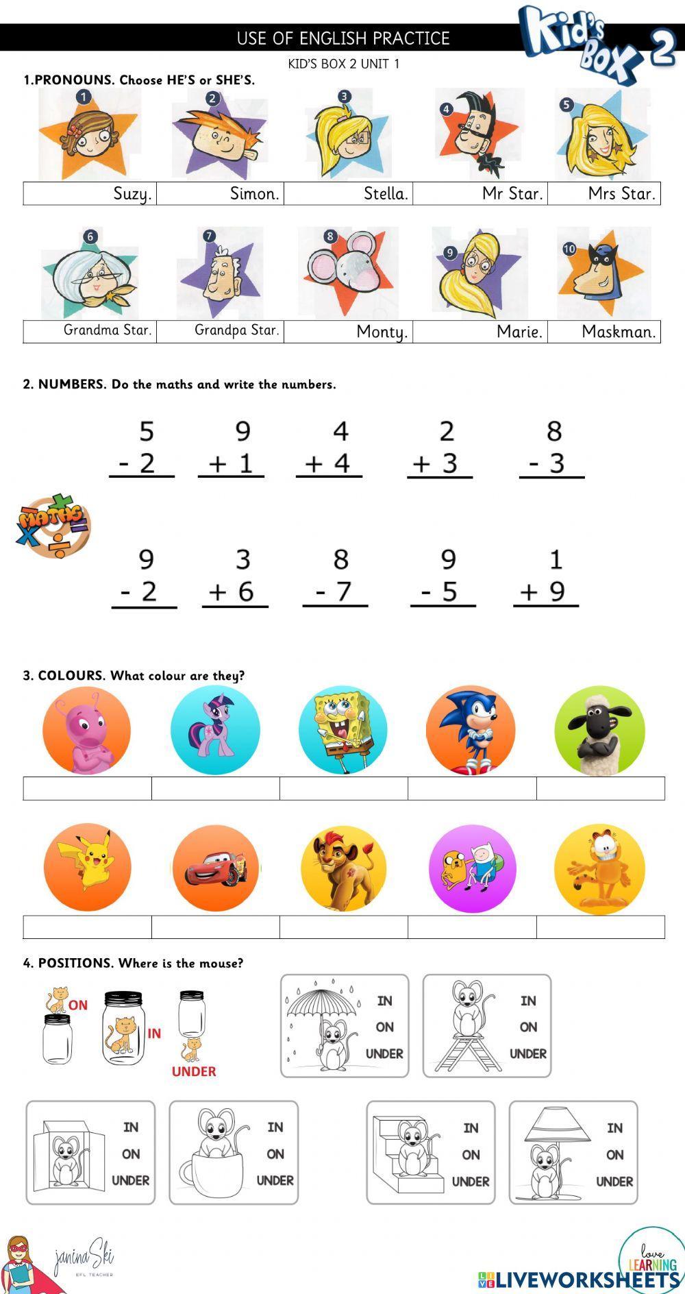 Use of English Practice Kid's Box 2 Unit 1