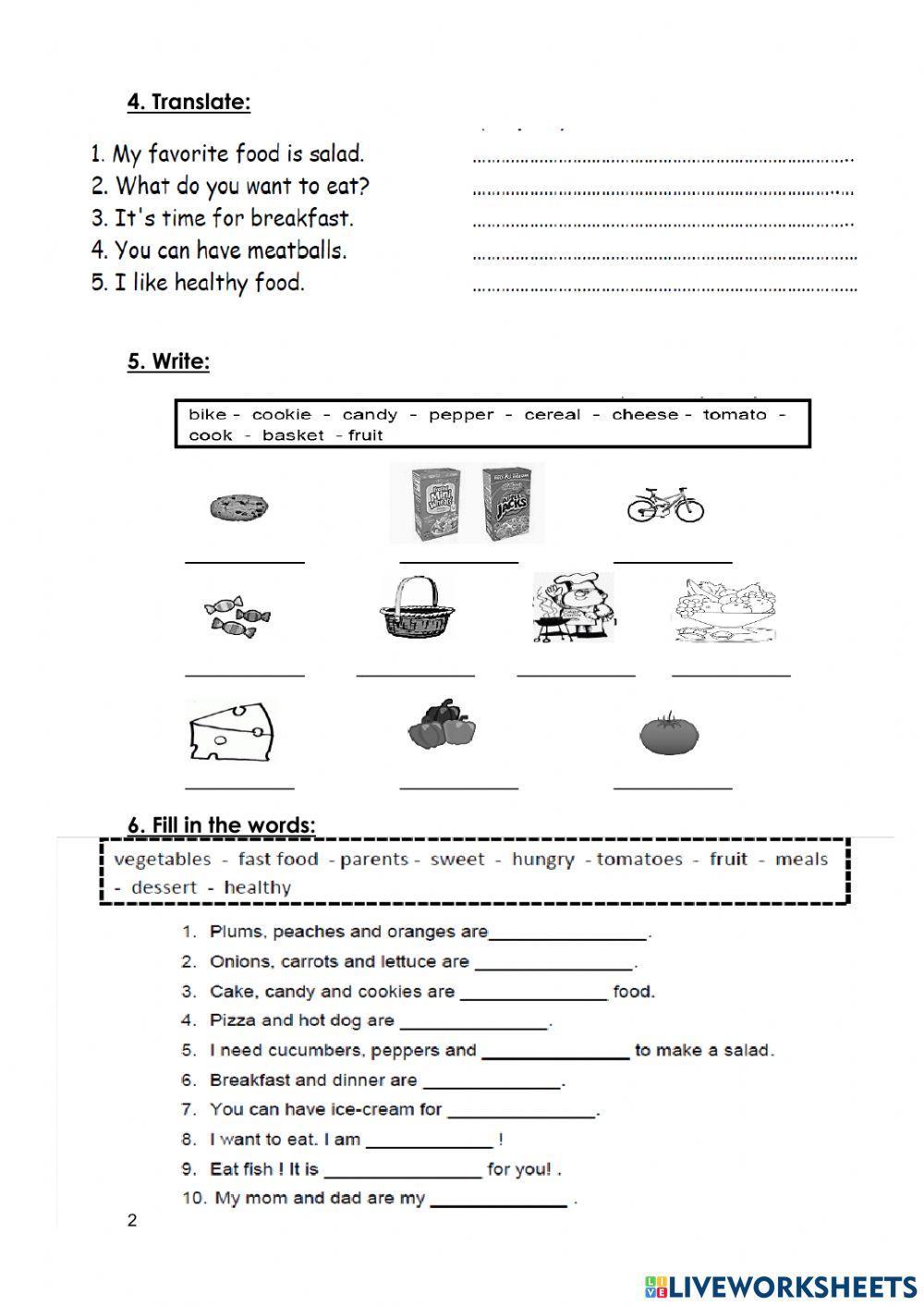 Our world unit 2 - Food - Review