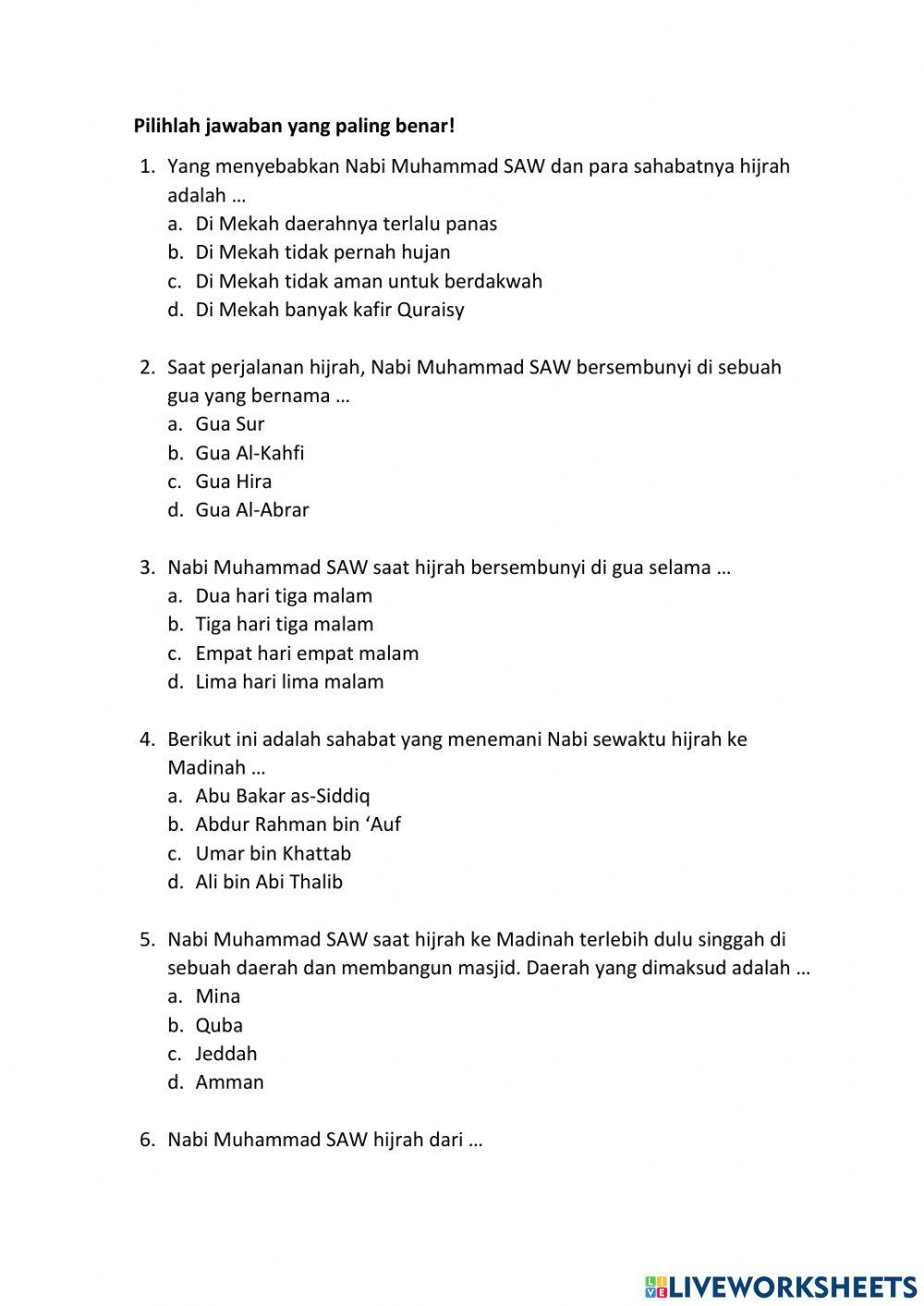 Hijrah ke Madinah Sebuah Kisah Yang Membanggakan