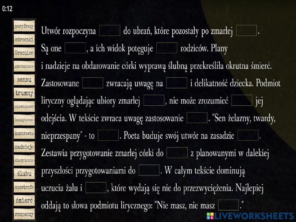 Jan Kochanowski tren VII i VIII