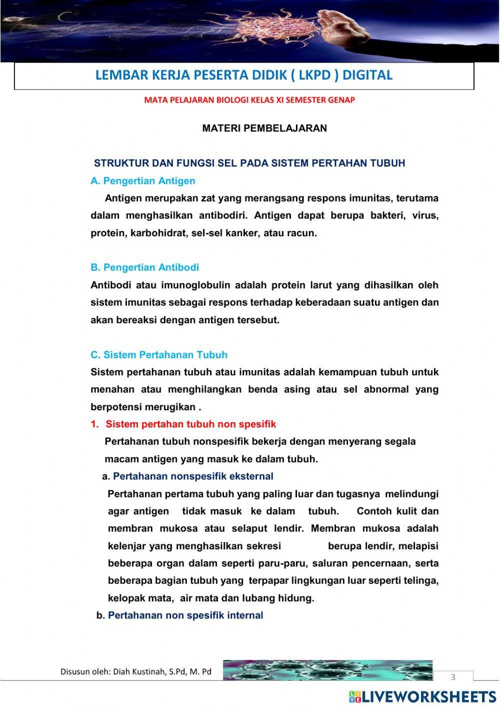 Lkpd sistem pertahanan tubuh