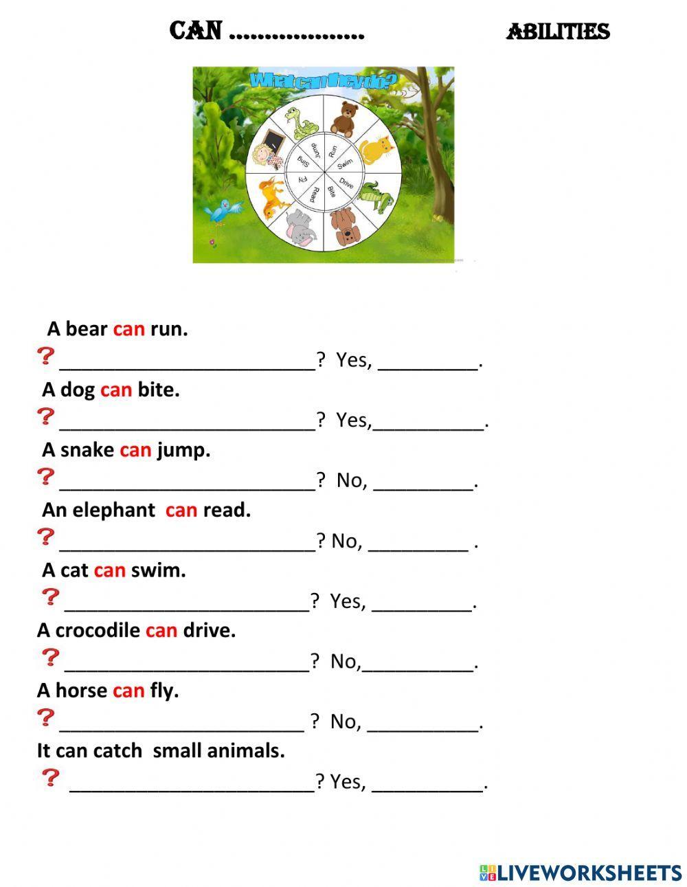 Abilities. Can interrogative